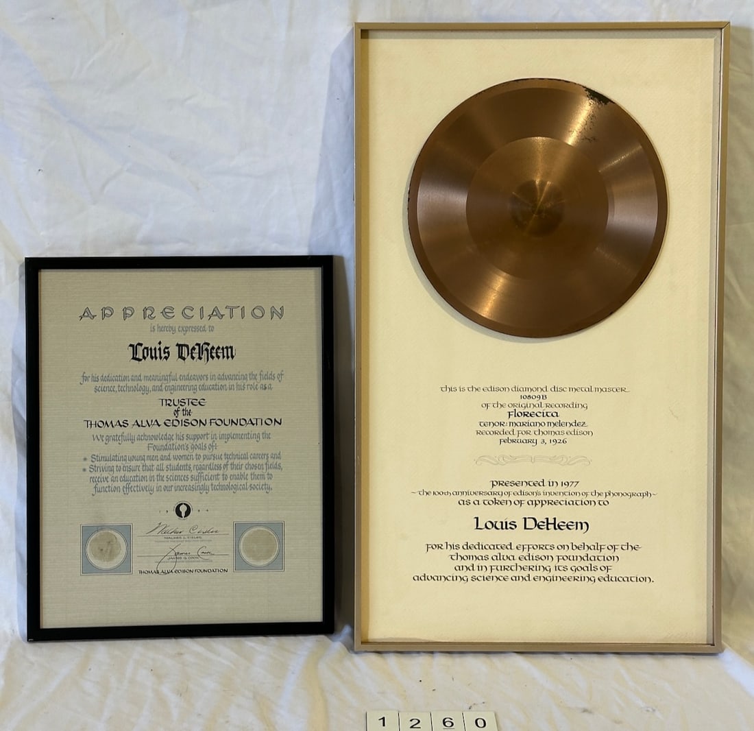 Edison Framed Metal Master Diamond Disc Framed Record (1 of 4)