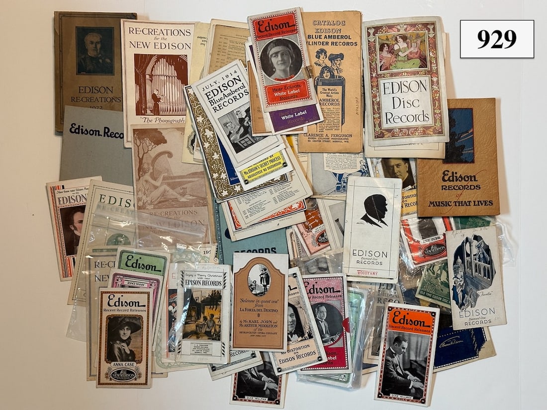 100+/- Edison Cylinder & Disc Record Catalogs (1 of 2)