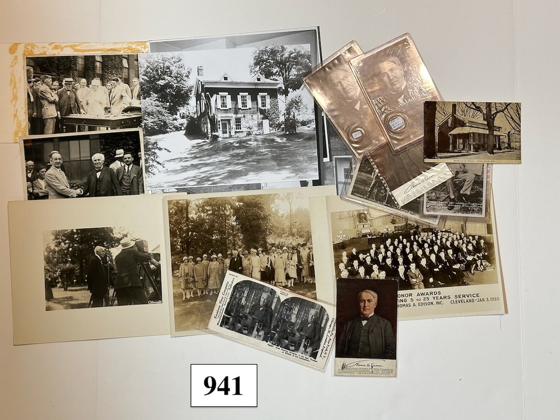 Group of Edison Postcards and B & W Photos: One lot