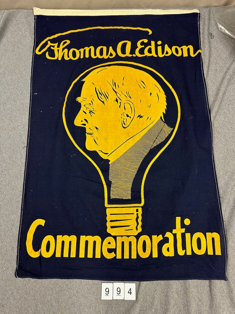Thomas A Edison Commemoration Banners: Measures 33.x 22"