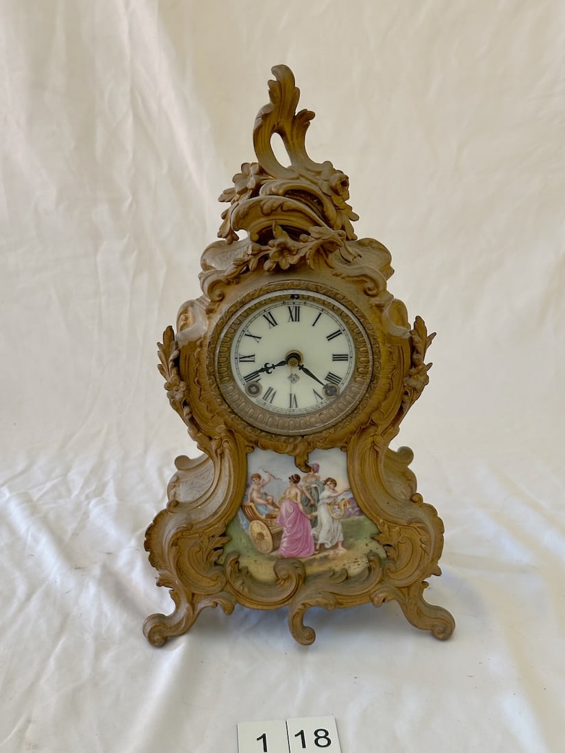 Ansonia Gilt case Mantle Clock (1 of 3)