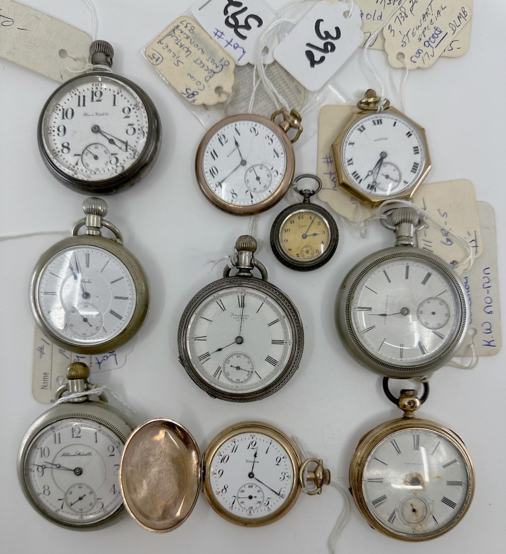 Group of 10 Elgin Pocket Watches (1 of 2)