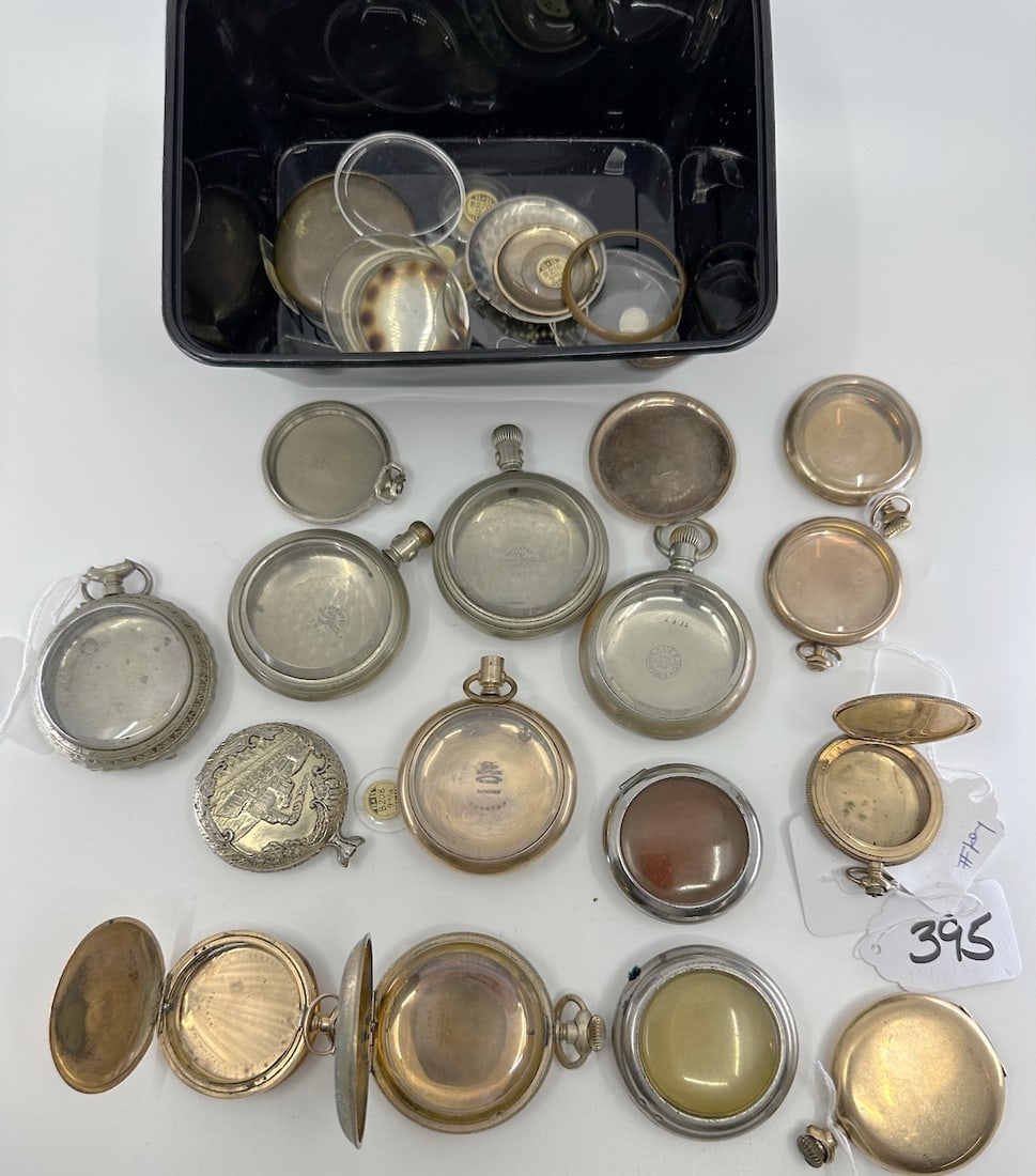 Group of Pocket Watch Cases & Related Parts (1 of 1)