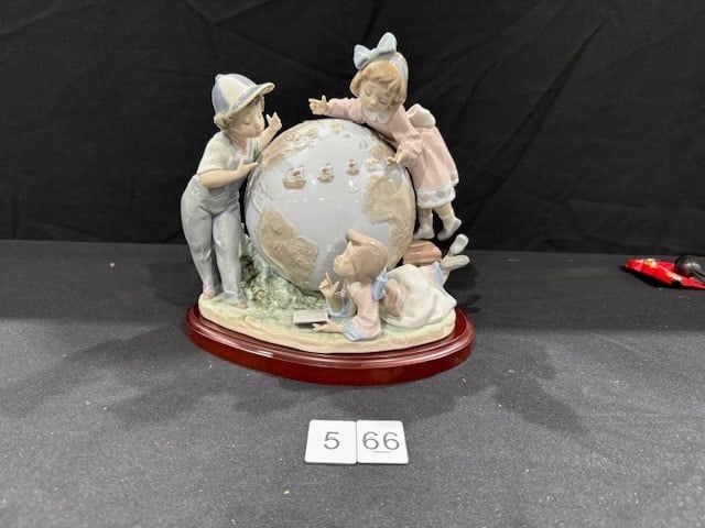 Lladro "The Voyage of Columbus": No. 5847 with box with wooden base; 9-1/2" x 10; Signed. Retired 1993. Has COA
