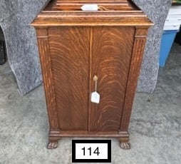 Excellent Oak Record Cabinet (1 of 2)