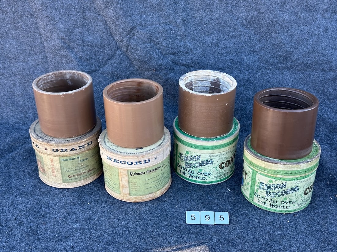 (4) 5" Brown Wax Cylinder Records (1 of 2)