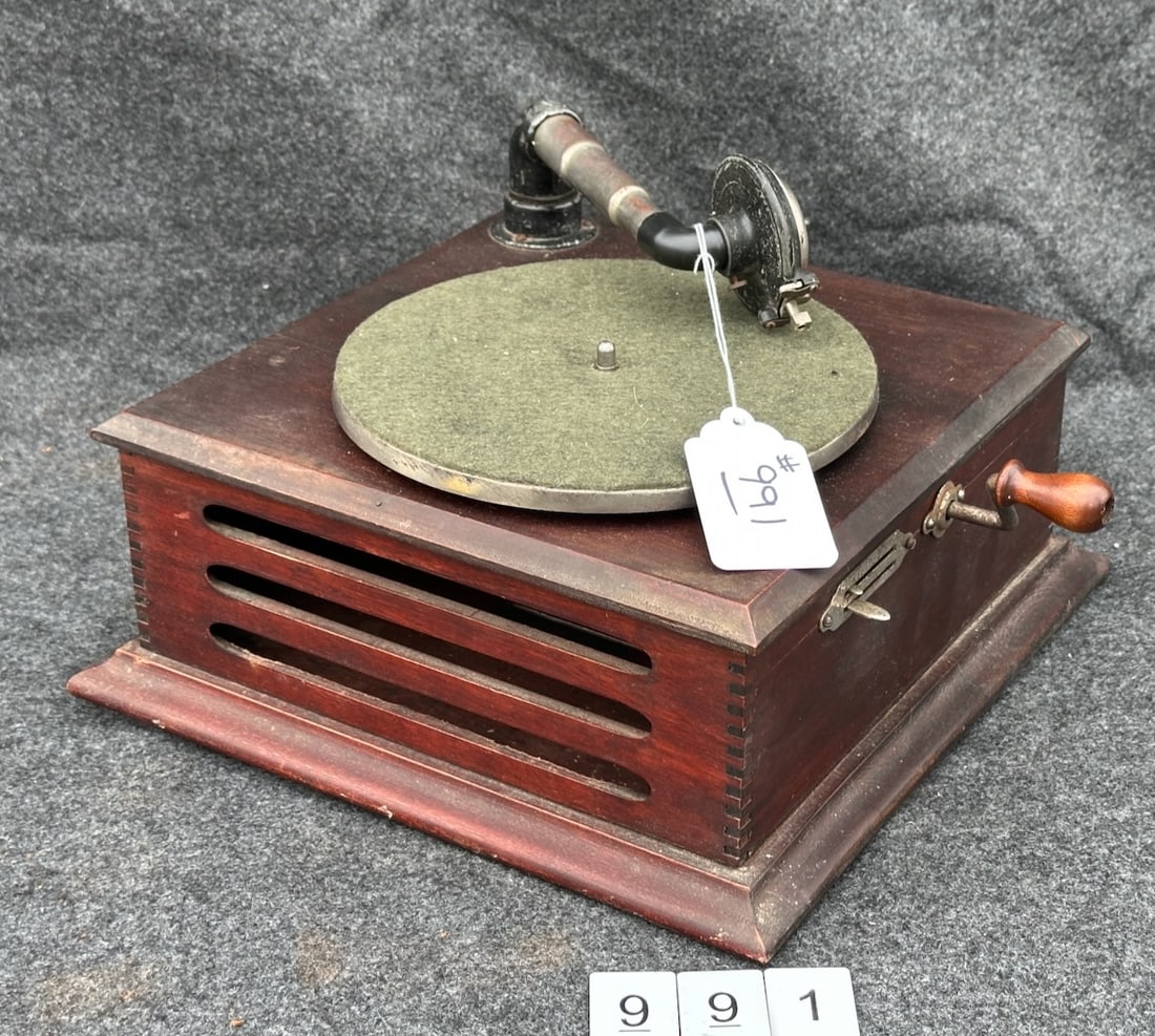 Mahogany Table Top Disc Phonograph (1 of 3)