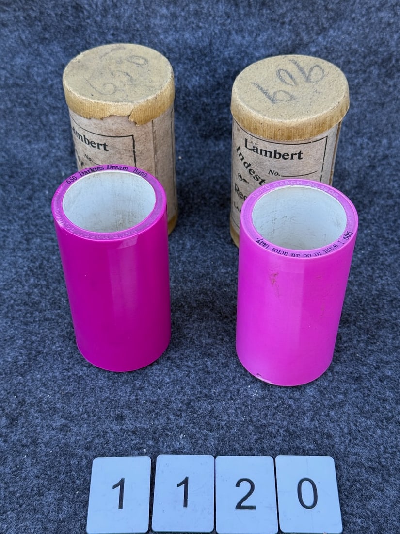 Two Pink Lambert Cylinders #650 & 606: #650 Darkie Dream and #606 I want to be an actor lady