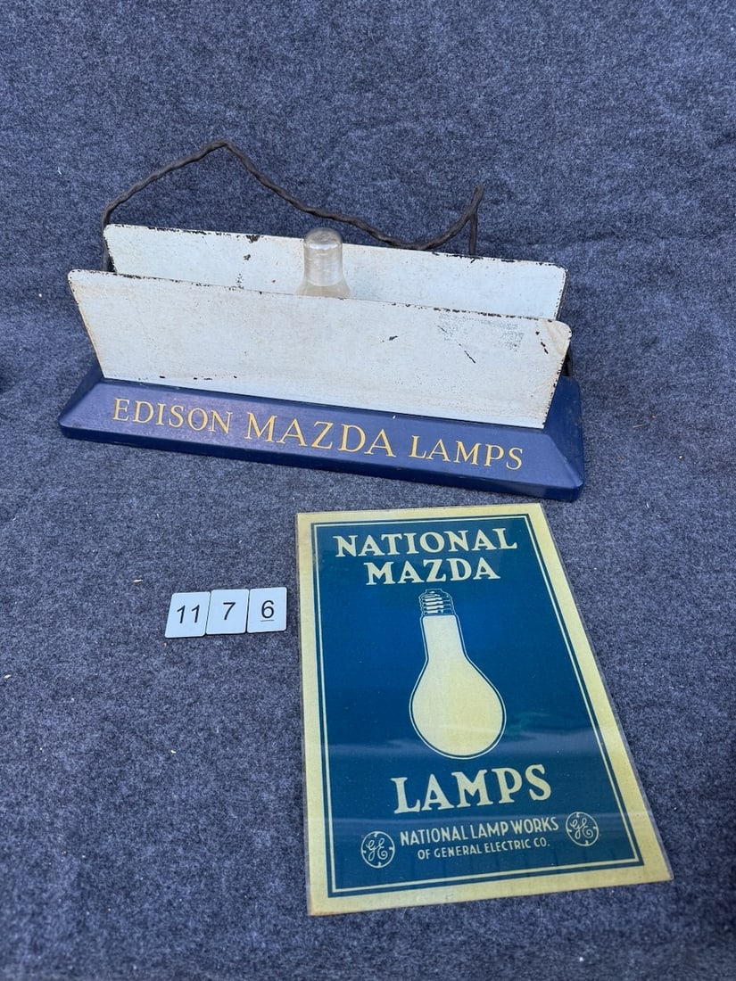 Mazda Lamps Lamp Display Base and Advertising: 19" L x 9" W.