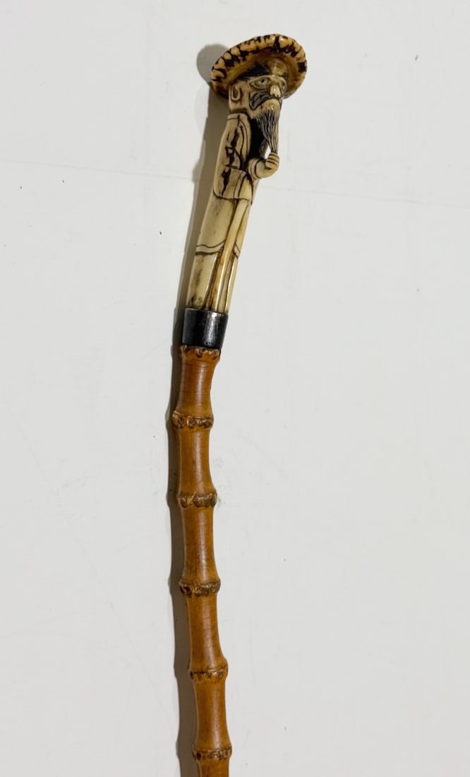 Japanese Stag Horn Cane C. 1890'S (1 of 3)