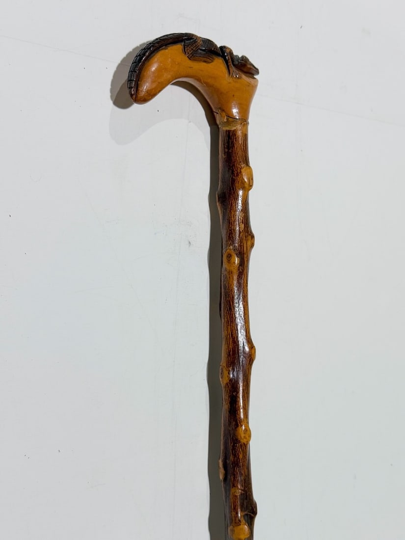 Jacksonville Florida Cane Co. Carved Alligator Handle. C1880 (1 of 4)