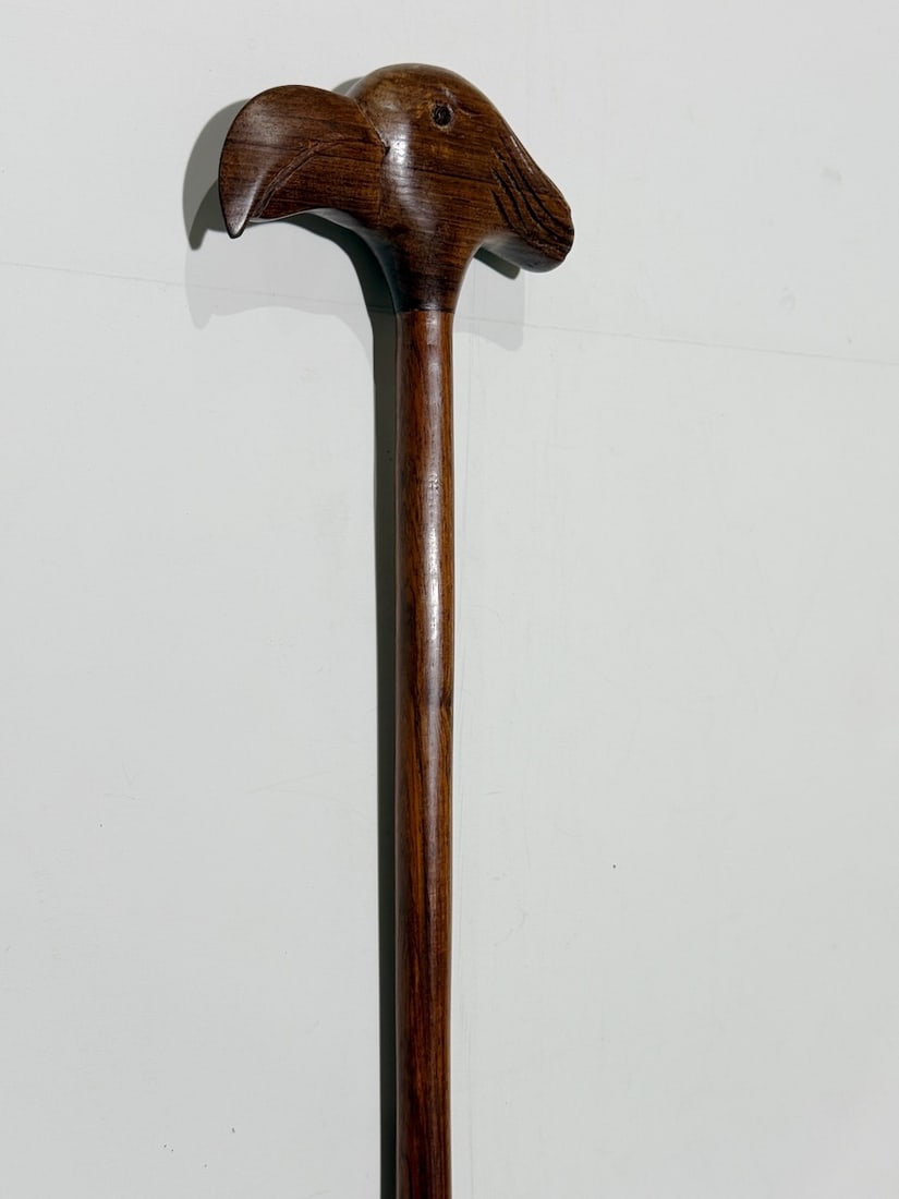 Folk Art Cane - Flamingo One Piece Hand carved. C 1900 (1 of 3)