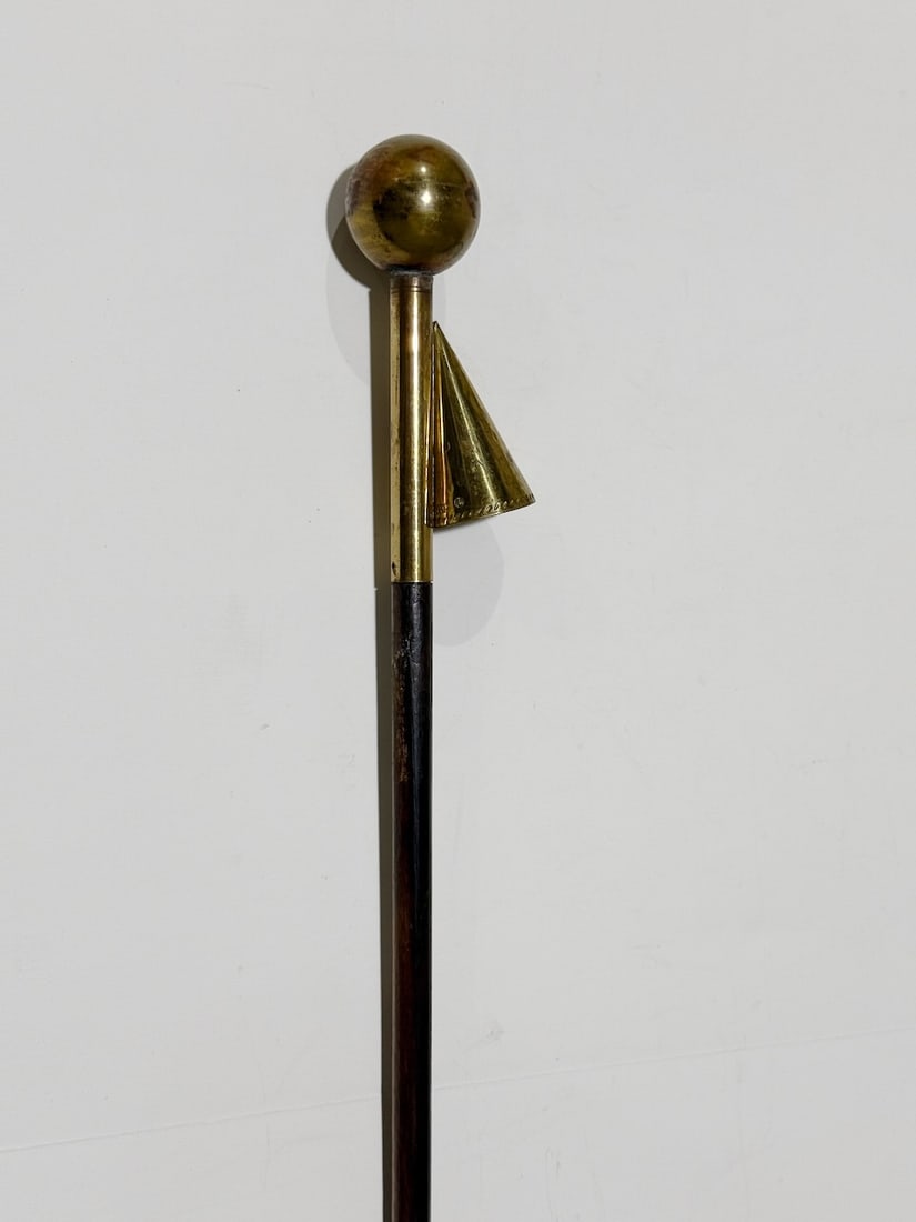 Gadget Match Safe And Candle Snuffer Cane- Brass C 1890 (1 of 7)