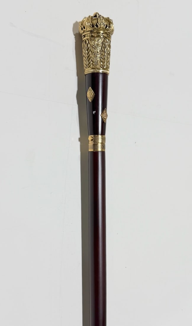 Sword Cane Of The Queen's Guard. Button Releases Engraved 20 " Blade. Gold Filled Handle. (1 of 10)