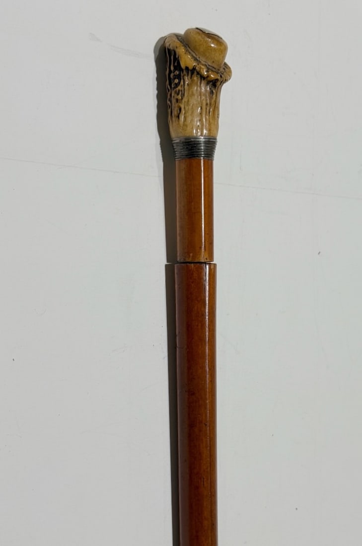 1700'S, American Made Sword Cane. Stag Horn Handle. C 1790 Stepped Partridge Shaft (1 of 5)