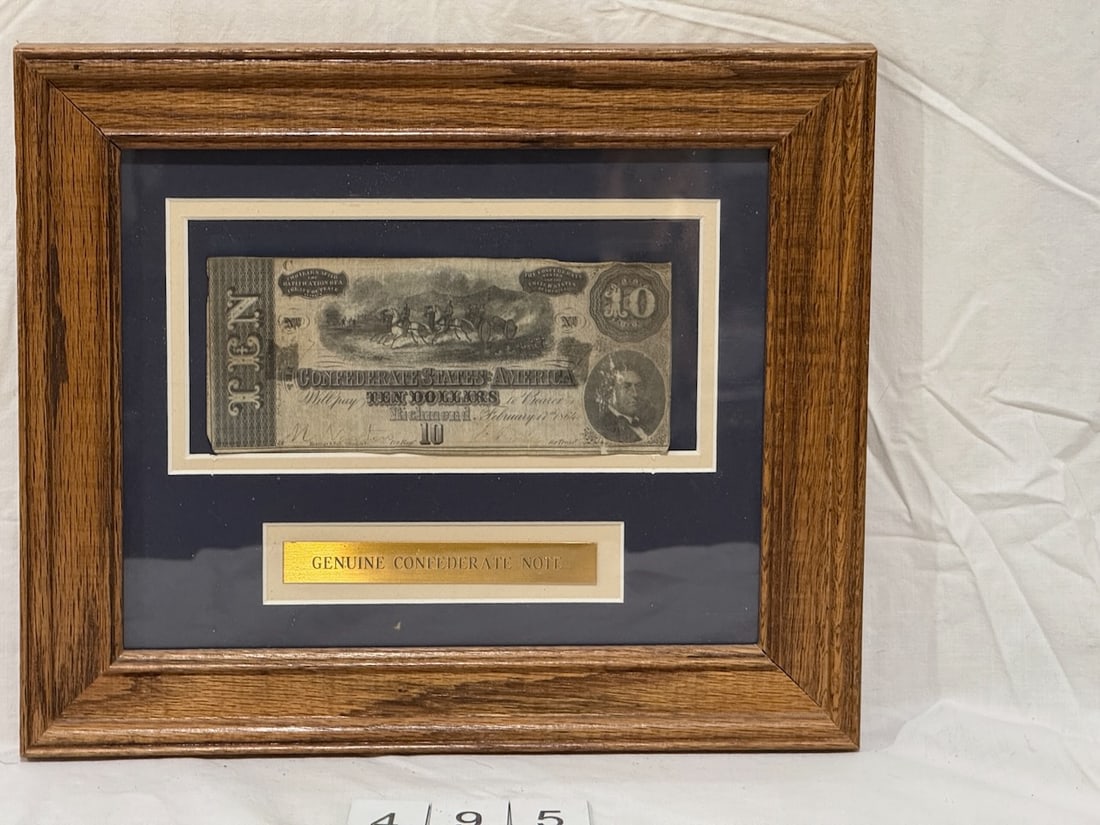 1864 $10 Cofederate Richmond Paper Currency Note (1 of 6)