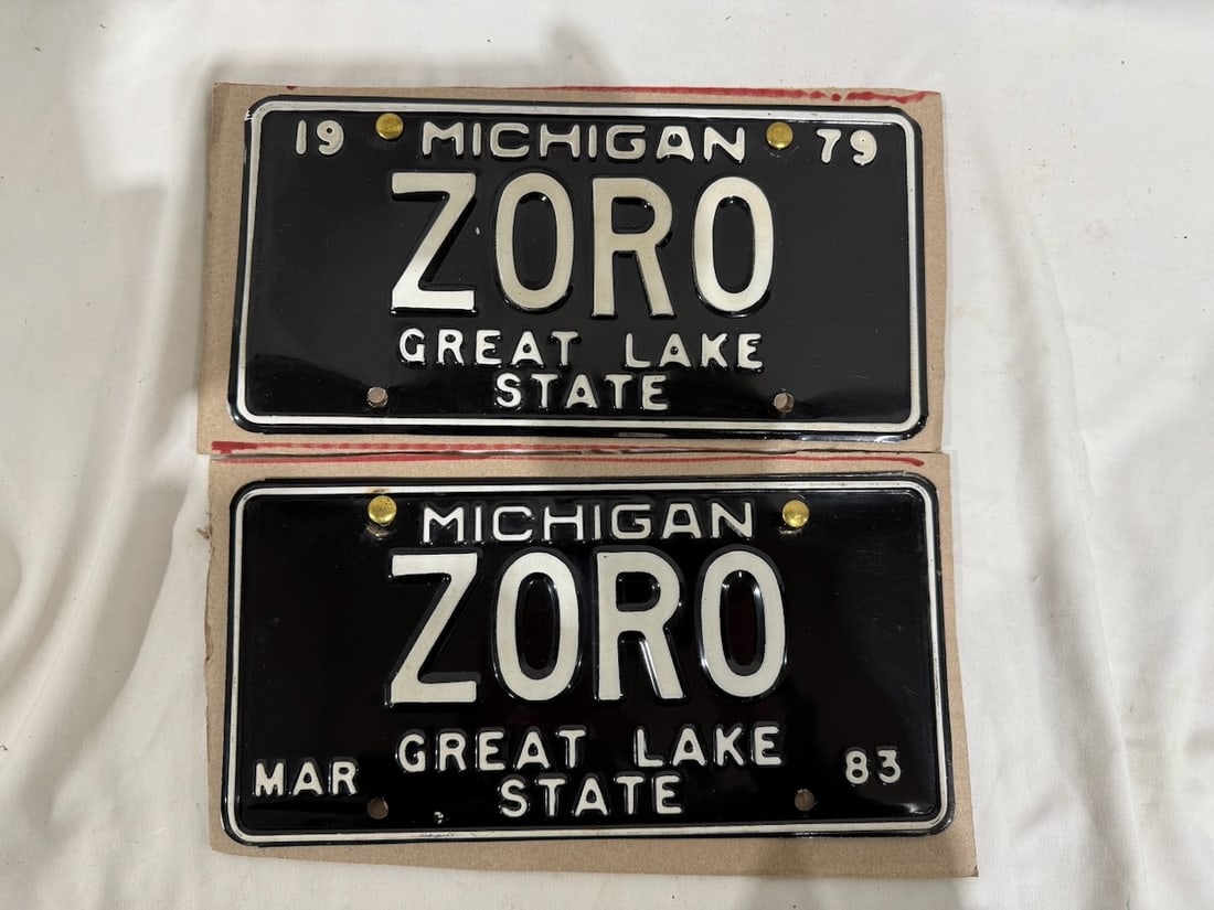 Pair of  ZORO 1979 Michigan license plates (1 of 1)