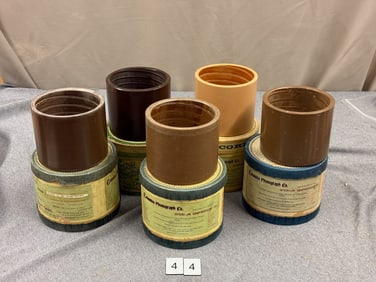 Five 5" Brown Wax Cylinders