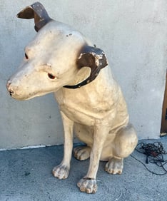 Rare Large 42" Paper Mache Nipper Dog with Built-In Speaker
