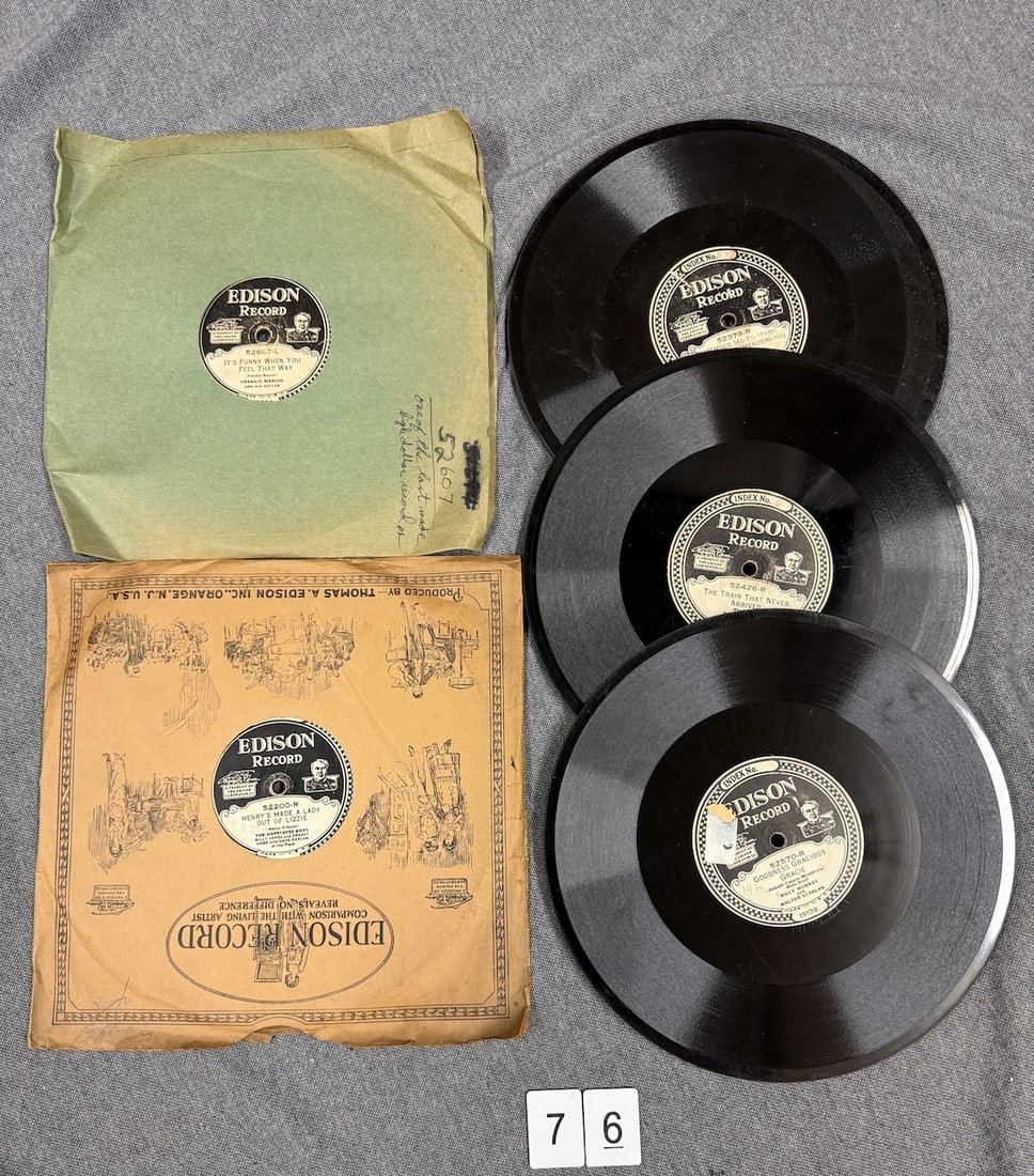 Group of 5 Edison Diamond Disc Records (1 of 1)