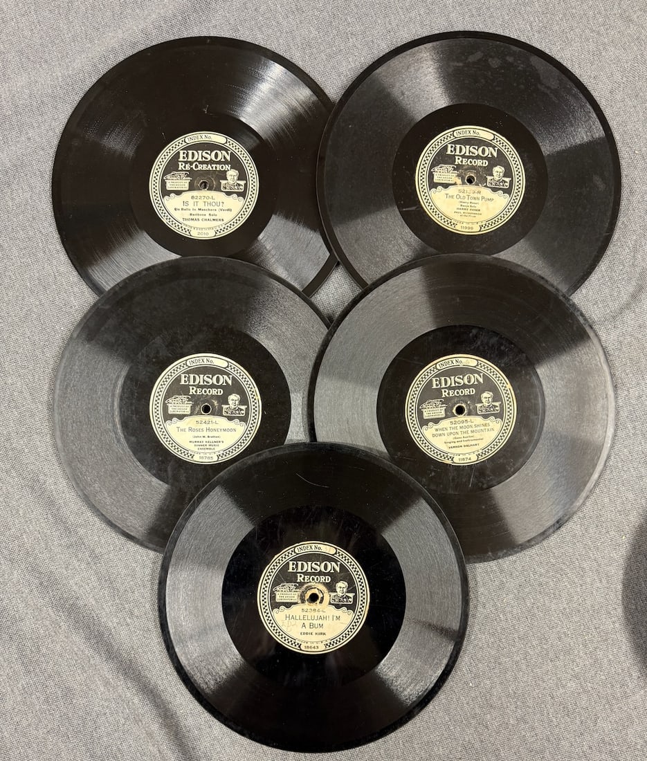 Group of 5 Edison Diamond Disc Records (1 of 1)