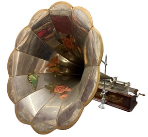 Mahogany "Nickel-plated" Home Cylinder Phonograph