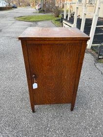Oak Disc Record Cabinet