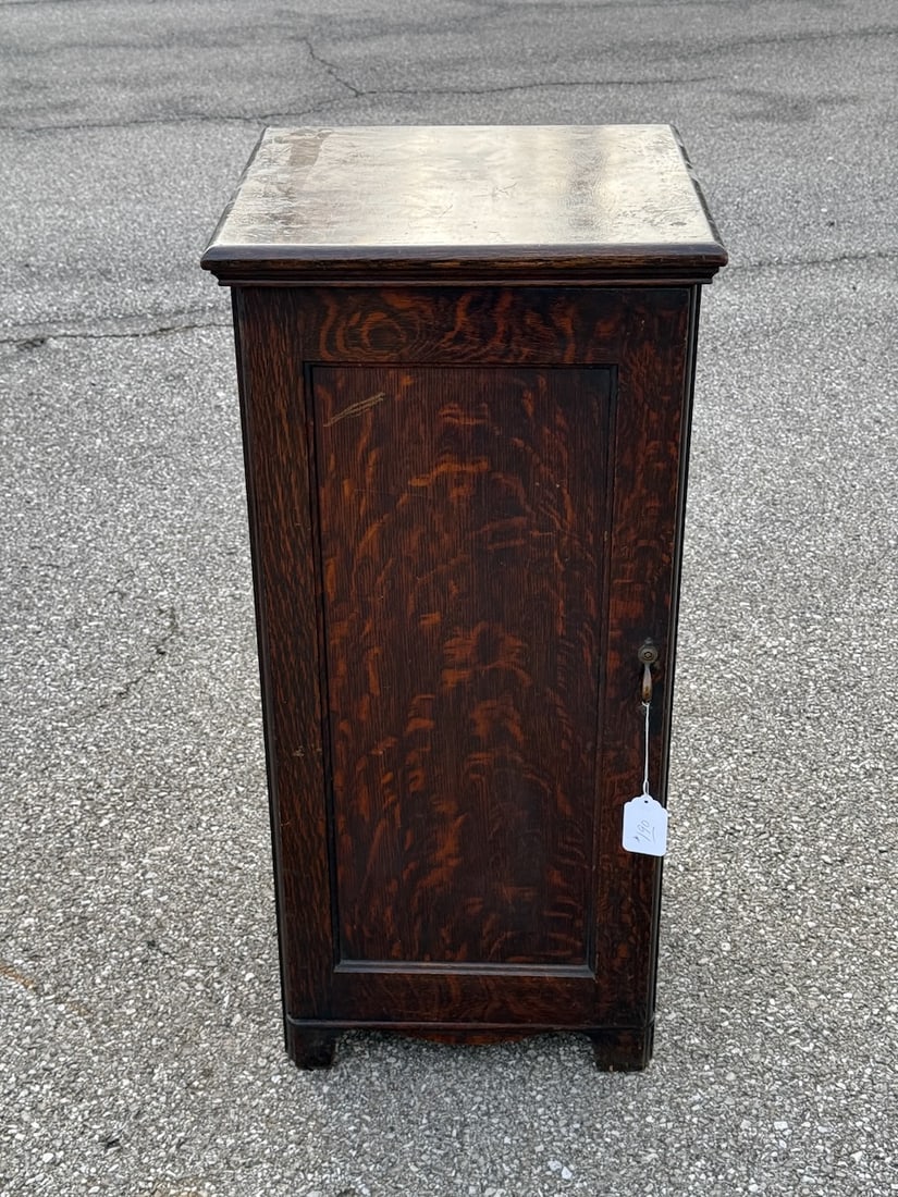 Oak Cylinder Record Cabinet (1 of 2)