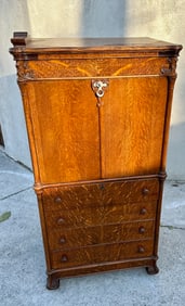 Herzog "Cylo-Phone" No. 742 Oak Cylinder/Phonograph Combination Cabinet w/Edison Triumph Cylinder