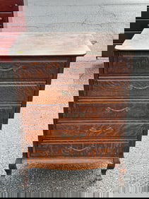 Good Oak Cylinder Record Cabinet