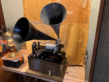 Edison Spring Motor Concert Cylinder Phonograph w/Polyphone Attachment