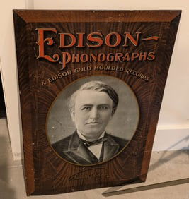 Original Edison portrait tin sign