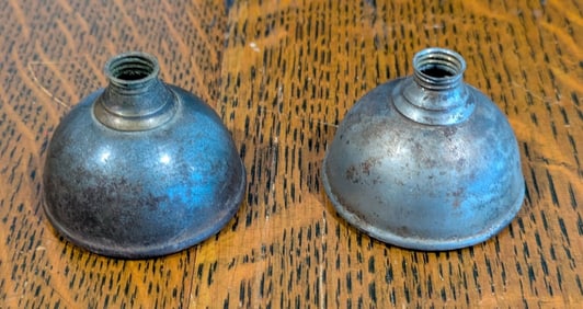 Two Hawthorne and Sheble paper label oil cans