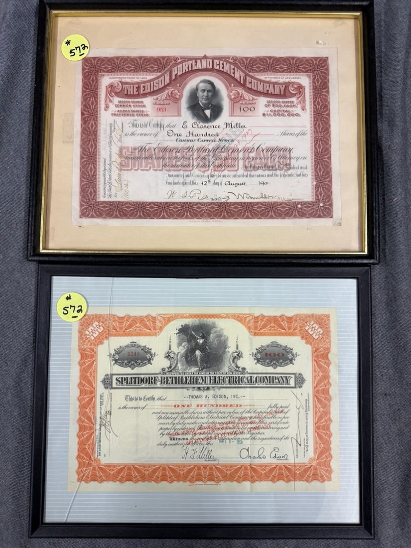 2 Stock Certificates (1 of 3)