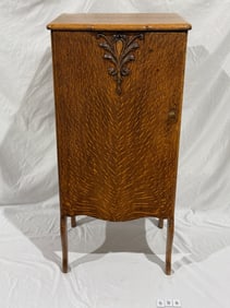 Oak Single Door record Cabinet