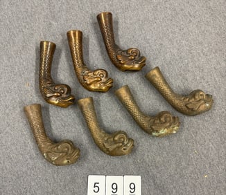 Group of Recast Dolphin table or cabinet feet