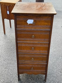 Oak Cylinder Record Cabinet