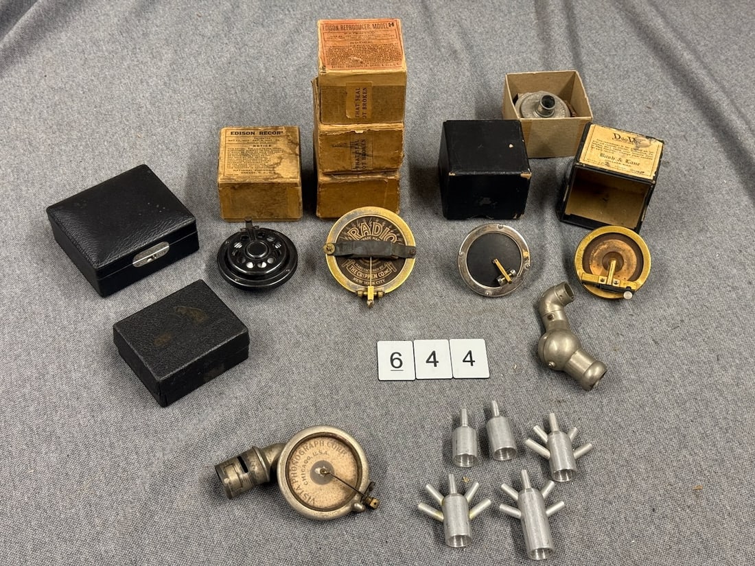 Group of Phonograph Miscellaneous: reproducers, adapters, boxes, etc.