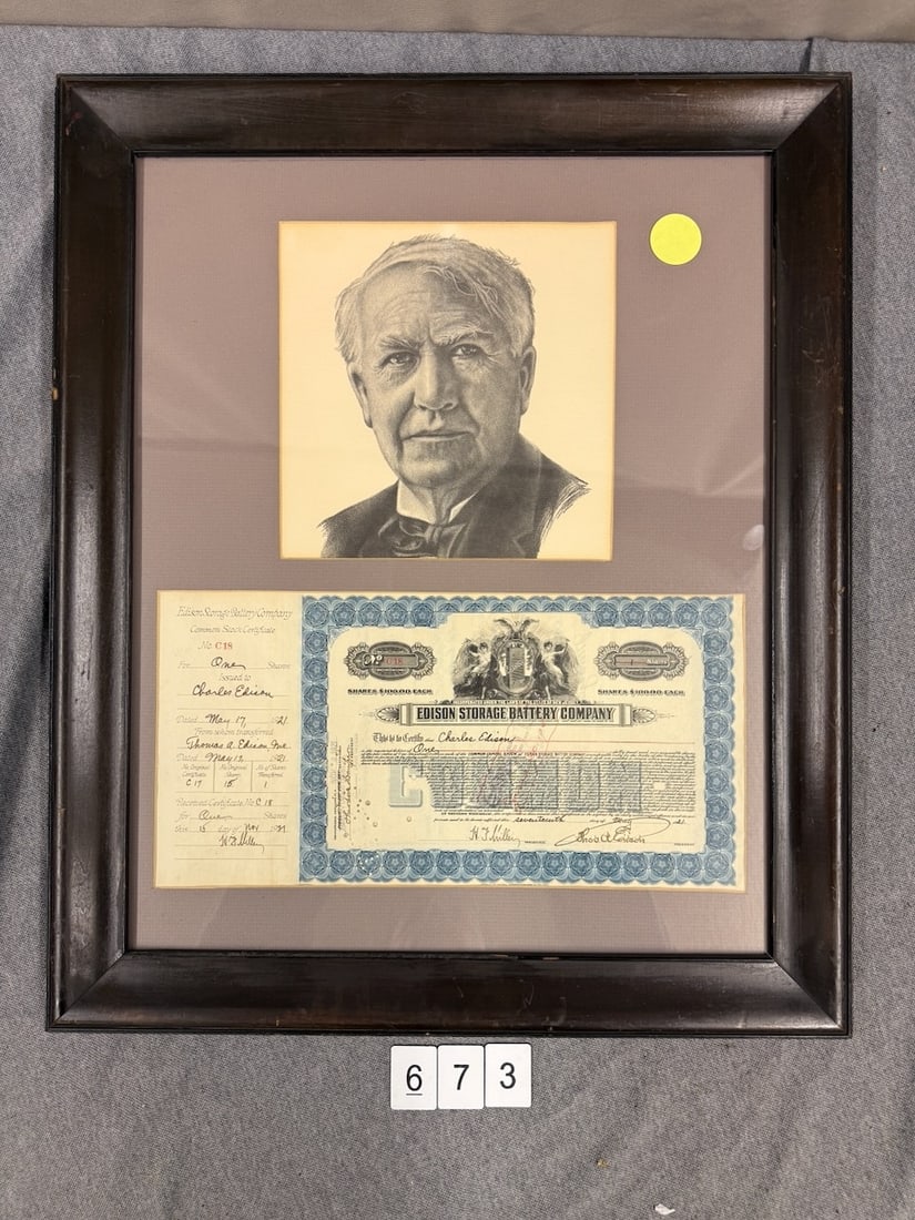 Framed Stock Certificate (1 of 3)