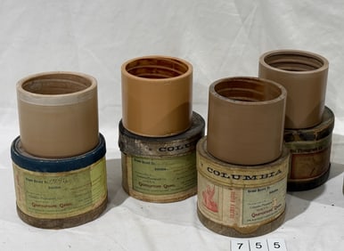 (4) Brown Wax Cylinders