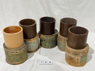 (5) Brown Wax Cylinders