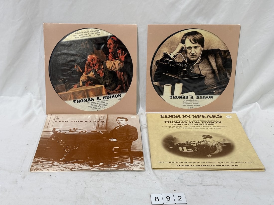 (4) Thomas Edison Modern Records: Edison Speaks, Edison record, (2) Picture Record