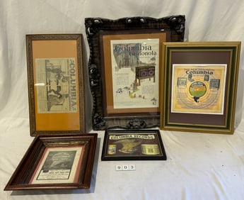 Group of 5 Columbia Framed advertising