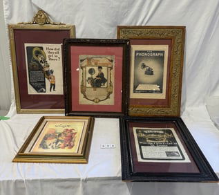 Group of 5 Phonograph Advertising