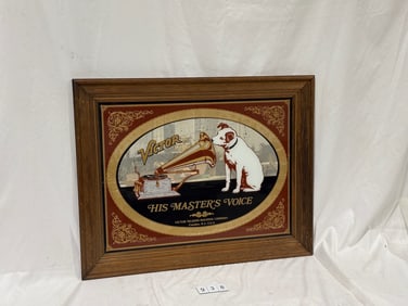 RCA Victor Advertising Framed Mirror