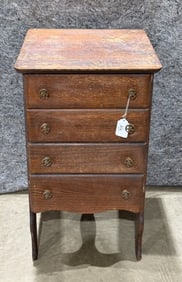 Four Drawer Oak Cylinder Record Cabinet
