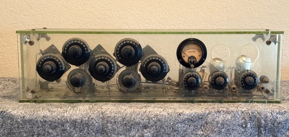 10 Dial Clear Glass Cased Radio