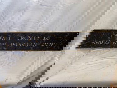 Powell Crosley JR. Radio and Television Wing Metal Sign