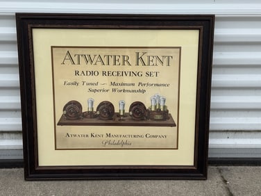 Atwater Kent Radio Receiving Set Framed Advertising