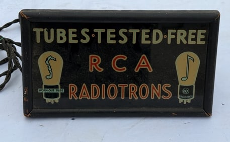 RCA Radiotrons Tubes-Tested-Free Lighted Sign